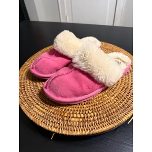 UGG Coquette Pink Suede‎ Sheepskin Fur Slide Slippers 5BSQLF Womens 5 thumbnail 3