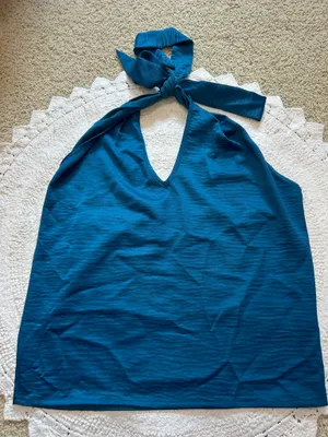 Satin Halter Top Blue thumbnail 3