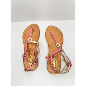 GBG Los Angeles‎ T Strap Sandals Size 6 Pink Gold Logo Ankle Strap thumbnail 4
