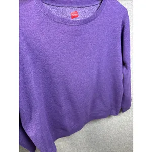 Hanes Womens Sweatshirt Comfort Blend‎ Purple Large Long Sleeve Cotton Blend thumbnail 11