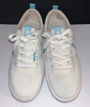 Nurture by Lamaze Women’s White Sneakers with Light Blue Accents thumbnail 1