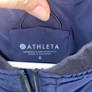 Athleta Activewear lightweight blue Black Bomber Jacket zip dri fit Athleisure thumbnail 9