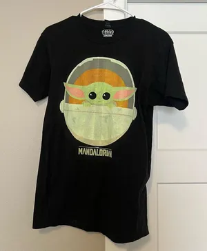 Tultex Black Tee with Baby Alien Graphic thumbnail 1