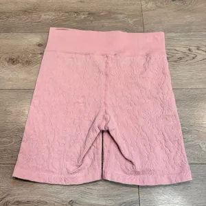 Offline by Aerie Goals Pink Floral Jacquard High Waisted Biker Shorts‎ Medium M thumbnail 2