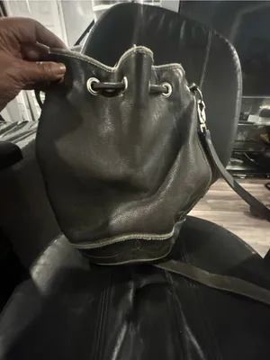Vintage Rugby Black Leather Drawstring Bucket Bag North America thumbnail 5