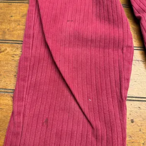 Forenza Women's reddish‎ Pink Pinstripe Corduroy Pants High Waisted Straight Leg thumbnail 3