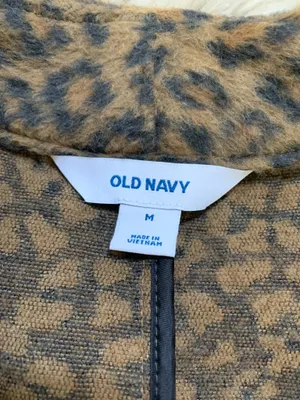 Old Navy Leopard Print Wool Coatigan Coat Jacket Medium thumbnail 7
