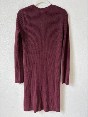 ATM Anthony Thomas Melillo Cashmere Blend Wide Rib Henley Sweater Dress Small thumbnail 2