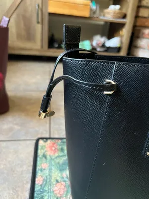 Michael Kors Black Saffiano Tote with Gold-Tone MK Charm thumbnail 6