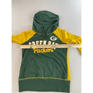 NFL Team Apparel Lightweight Hooded Long Sleeve Top Green Yellow Womens Size M thumbnail 4