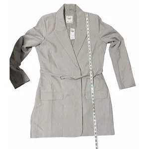 Abercrombie & Fitch Belted Blazer Tan Greige Mini Dress‎ Women's Size Large Tall thumbnail 12