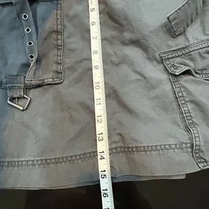 Free People Utility Cargo Mini Skirt Dark‎ Gray Belted Pockets Size 4 thumbnail 5