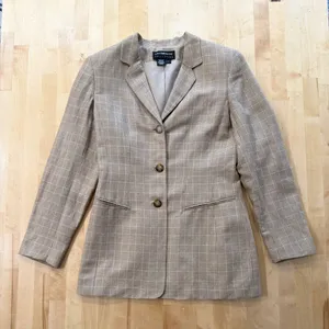 Liz Claiborne Collection Beige/Tan Glen Plaid Women's Blazer Jacket thumbnail 1
