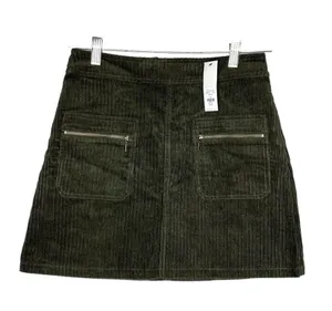 Francesca's Mi Ami Tamm Zip Corduroy Mini Skirt Green Small New Academia Fall thumbnail 1