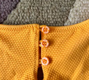 Aerie Like-New Mustard Yellow Wide Strap Scoop Button Bikini Top Swim Size Small thumbnail 2