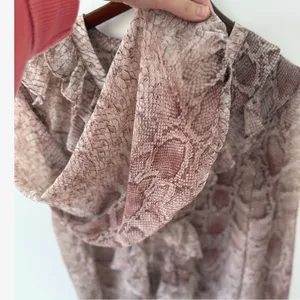 Anthropologie Snake Print Ruffled V-Neck Long Sleeve Ruffle‎ Blouse Size L thumbnail 7
