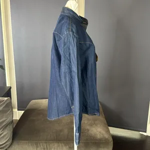 Vintage Stubbs Collection Denim Button-Up Long Sleeve Shirt NO BUTTONS Size L thumbnail 3