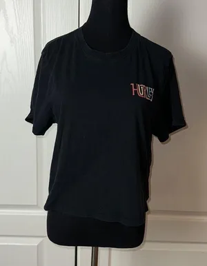 HURLEY BLACK BASIC RAINBOW LOGO TEE thumbnail 1