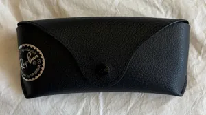 Ray-Ban Black Leather Sunglasses Case thumbnail 1