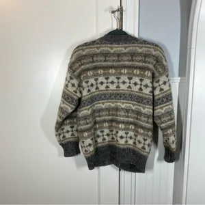 HELGA MARIN Chunky Iceland Wool Knitted‎ cardigan Sweater Nordic fisherman xs thumbnail 4