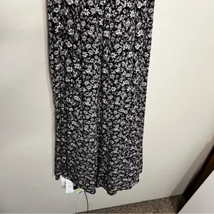 Maeve By Anthropologie Black Purple Ditzy Floral Belted Wide‎ Leg Jumpsuit thumbnail 11