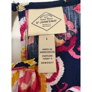 NWT St. John's Bay Womens Navy Floral Crew Neck Short Sleeve Blouse Size Large‎ thumbnail 4