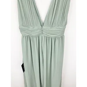 Lulus Heavenly Hues Sage Brush Maxi Dress Chiffon Bridesmaid Formal Medium NWT thumbnail 13