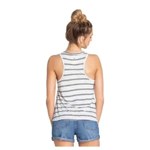 Billabong Let Loose Black & White Lace Up Tank‎ Top L thumbnail 2