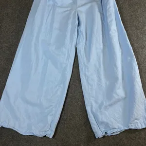 Vineyard Vines Womens Blue Linen Blend Wide Leg Crop Pants Size M High Rise thumbnail 10