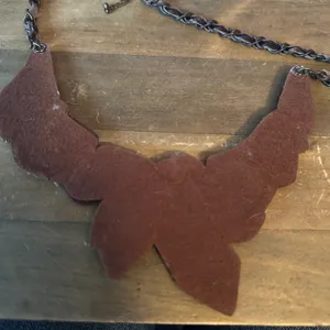 Brown asymmetrical stones woven statement bib necklace thumbnail 6
