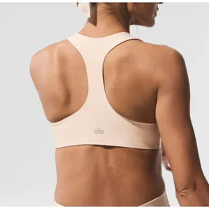 Alo Airlift Advantage Racerback Bra Macadamia Tan Beige Small thumbnail 2
