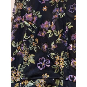 Sam Edelman Black Floral Sequence Embroidered Strapless Dress Size 4 $168 Mesh thumbnail 6