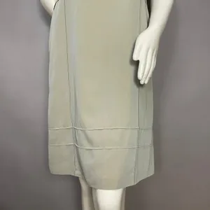 Shift‎ Dress Sleeveless Clean Lines Pintucks Mod Professional Office Neutral thumbnail 5
