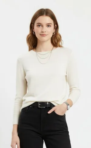 Ralph Lauren Ivory Knit Long Sleeve Sweater Top M thumbnail 1