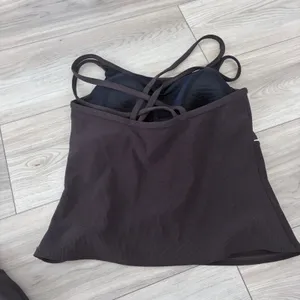 Lands End Womens Brown Ribbed Tankini Top and Swim Skirt Set Bottom 6 Top 8P thumbnail 5