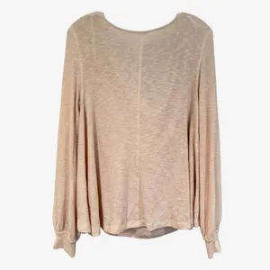 Free People Palmer‎ Shimmer Striped Knit Top Women's Large Ivory Gold Boho Y2K thumbnail 8