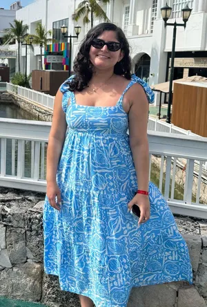 Blu Pepper Blue Beachy Tie Strap Flowy Maxi Dress thumbnail 2