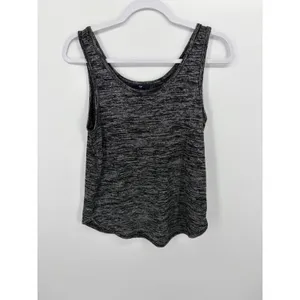 Gap Womens Tank Top Space Dye Gray Black Knit Size Medium thumbnail 2