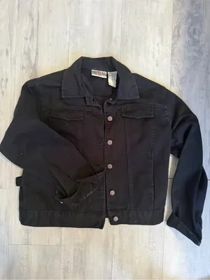 Bill blass Black women’s Bomber-Style Denim Jacket thumbnail 2