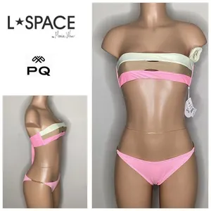 New. L*SPACE and PQ pink bikini S-top/L-bottom. Retails $172 thumbnail 2