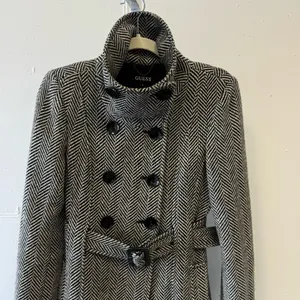 Guess Women’s Wool‎ Blend Herringbone Tailored Double Breasted Pea Coat Gray Sm thumbnail 4