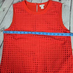 J.Crew Womens Red Eyelet‎ Sleeveless Top G3451 Size 4 Cotton Shell thumbnail 6