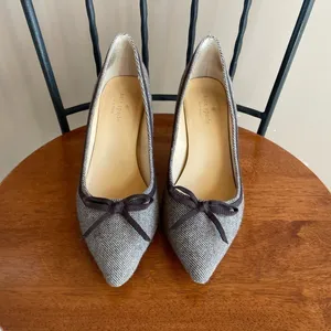 Kate Spade Tweed Bow Pointed Toe‎ Pump in Brown Size 9 thumbnail 2
