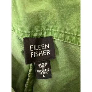Eileen Fisher wide leg cropped pants green women's size large thumbnail 3