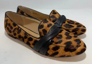 Talbots Ryan Twist Leopard Calf Hair Loafers Womens US 9M Leather Flats thumbnail 1