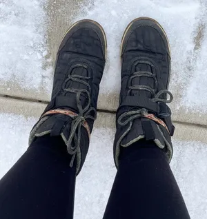 Chaco Lace Velcro Midi Black Quilted Winter & Rain Boots Size 8 thumbnail 1