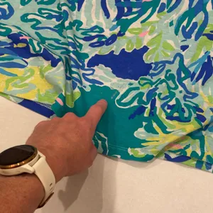 Lilly Pulitzer Tank Top Womens XL Blue Green Floral Pima‎ Cotton Fair *Flawed thumbnail 5