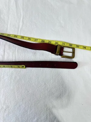 Harness Cowhide Vintage Leather Belt Womens Size 34 Brass Buckle Western Cowgirl thumbnail 8