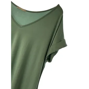 Entro Sage Green‎ V-Neck Maxi Dress Pockets Side Slit Relaxed Fit Large thumbnail 3