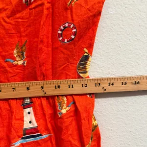 Anthropologie Celandine Linen-Blend Scalloped Mini Dress XXS Red Nautical - NWT thumbnail 14